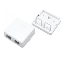 Корпус настенной розетки для установки 2-х вставок типа Keystone Jack Hyperline, SBB3-2-WH 441129 