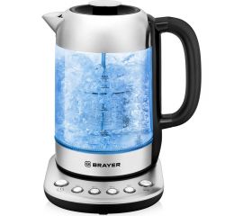 Электрический стеклянный чайник BRAYER 1.7 л, с выбором температуры, ситечко BR1028 