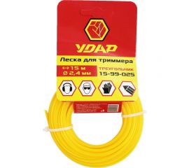 Леска (15 м; треугольник; 2.4 мм) для триммера УДАР 15-99-025 
