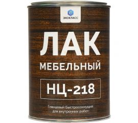 Мебельный лак Экокласс НЦ-218 бесцветный, 0.8 кг 27114 