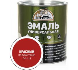 Универсальная алкидная эмаль Эксперт (полуматовая; красная; 2,5 кг) 31358 