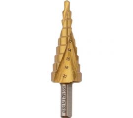 Сверло ступенчатое по стали (4-20 мм, 9 ступеней, HSS-G M2 TIN, хвостовик 8 мм) Профоснастка № 3313 30106013 