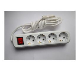Сетевой удлинитель ПЕРЕСВЕТ+ с заземлением на 4 гнезда с переключателем шнур ПВС 3*1 5м 4620003921964 
