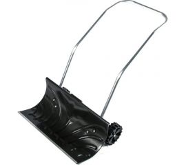 Движок для снега ЛЕТО 660x330 мм, на колесах, алюминиевая планка, металлическая п-образная ручка 24804 