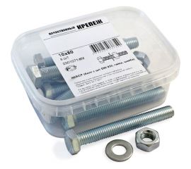 Болт с ш/г полная резьба Качественный КРЕПЕЖ набор DIN 933 10х80 8 шт 0301071 КЧ 