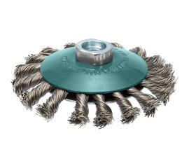 Щетка коническая со жгутовой стальной проволокой Мастер 061 (100 мм; М14) Профоснастка 20106001 