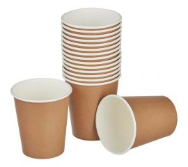 Одноразовый бумажный стакан ООО Комус Стандарт 200 мл, коричневый, 50 шт 998183 