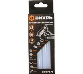 Стержень клеевой 7x100 мм, 12 шт Вихрь 73/5/6/3 
