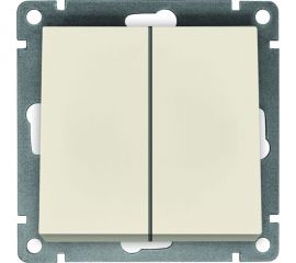 Двухклавишный выключатель UNIVersal серия афина, с/у, 10а, 220в, слоновая кость ivory еврослот A0023-I 