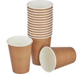 Одноразовый бумажный стакан ООО Комус Стандарт 300 мл, коричневый, 50 штук 998184 