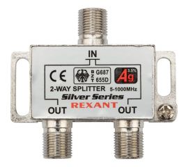 Антенный делитель REXANT f-типа на 2 tv + f-разъемы, 5-1000 мгц 06-0045-B 