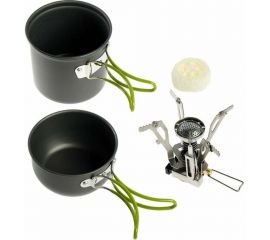 Туристический набор посуды + газовая плита, губка-люфа Maclay 4280850 