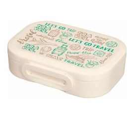 Ланч-бокс Phibo с декором travel, 180x130x50 мм, 0.98 л, бежевый 43421990751 