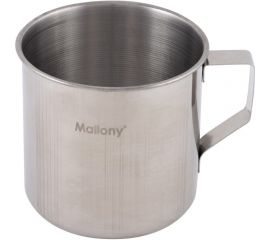 Кружка Mallony FONTE объем 500 мл из нержавеющей стали с загнутыми краями размер 9x9 см 003057 