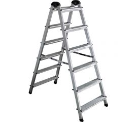 Алюминиевая 6-ти ступенчатая двухсторонняя стремянка Perilla 111406 