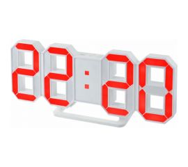 Часы будильник PERFEO LED LUMINOUS белый корпус красная подсветка PF 663 30 010 070 