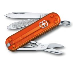 Нож-брелок Victorinox Classic SD Colors Fire Opal 58 мм, 7 функций, полупрозрачный оранжев 0.6223.T82G 
