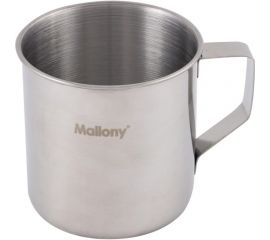 Кружка Mallony FONTE объем 350 мл из нержавеющей стали с загнутыми краями размер 8x8 см 003056 