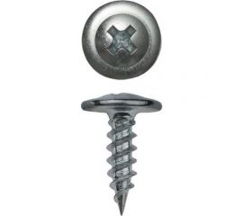 Саморез КВАДРА пресс-шайба, острый конец, 4.2x13, цинк, уп. 100 шт. 420131100812 