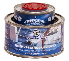 Полиуретановая двухкомпонентная краска POLIMER MARINE 2К черная, 0.5 кг Кп05ч 