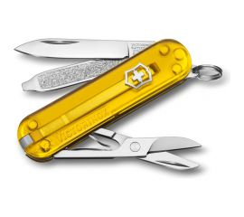 Нож-брелок Victorinox Classic SD Colors Tuscan Sun 58 мм, 7 функций, полупрозрачный жёлтый 0.6223.T81G 