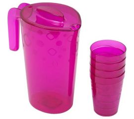 Кувшин Martika Люмици 1.8 л, 4 стакана Люмици 0.3 л розовый прозрачный С576РЗП 