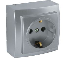 Розетка NILSON 1ОП з/к серебро Themis metallic 26131017 