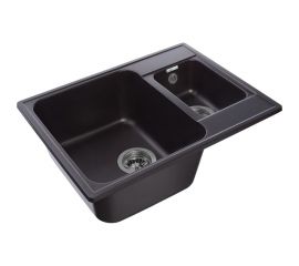 Мойка GranFest QUARZ 1.5-чаши, 620х480 черный 09 черный 