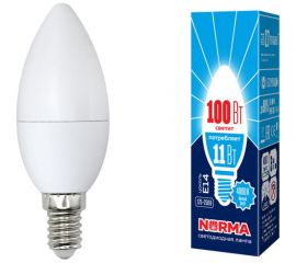 Светодиодная лампа Volpe LED-C37-11W/NW/E14/FR/NR . Форма свеча, матовая. UL-00003811 