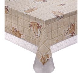 Прямоугольная скатерть Meiwa 152x228 см, белый, бежевый 7566 