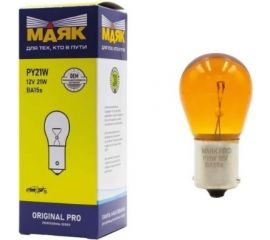 Автомобильная лампа накаливания МАЯК PY21W, 12 В, 21 Вт, BA15S, Original Pro, уп-ка 10 шт., оранжевый 01213Or/10 