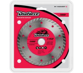 Диск алмазный Turbo 150x22.23x8х2.5 мм, сухой рез DIAFORCE 501150 