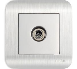 Розетка LUXAR Deco с/у TВ оконечная серебро с рифленой рамкой 4606400620358 