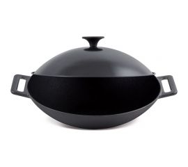 Чугунная сковорода Mallony ВОК объем 3,3 л W-31L диаметр - 31 см с металлической крышкой 985042 