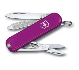 Нож-брелок Victorinox Classic SD Colors Tasty Grape 58 мм, 7 функций, фиолетовый 0.6223.52G 