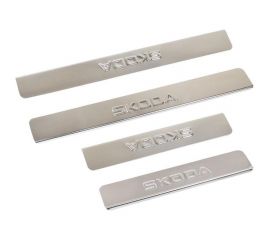 Накладки внутренних порогов DolleX SKODA Fabia, Octavia, Roomster нержавеющая сталь к-т 4 шт. NPS-041 