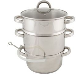 Соковарка из нержавеющей стали Mallony MAL-JUICER-1 6 л, 3 чаши, стеклянная крышка, с пароотводом 985879 