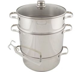 Соковарка из нержавеющей стали Mallony DILETTO 8 л, 3 чаши, стеклянная крышка с пароотводом 003492 