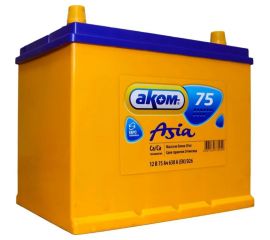 Аккумуляторная батарея AKOM Asia 75Е Ah, 630 A, обратная полярность 015075002 