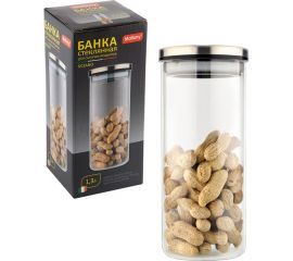 Стеклянная банка для сыпучих продуктов Mallony OCEANO с крышкой из нержавеющей стали объем 1.3 л 004459 