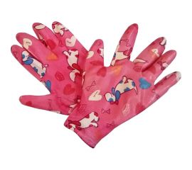 Садовые перчатки СПЕЦ Garden Flowers полиэстер, с прозрачным нитриловым покрытием, р. М/8 GF-PN-07M 