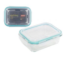Контейнер Mallony DIAFANO 370 мл из жаропрочного стекла с крышкой из пластика, прямоугльный температура -20 до +200 С 005470 