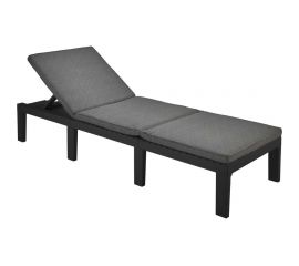 Складной шезлонг IPAE-PROGARDEN HAITI с подушками, антрацит 11981 