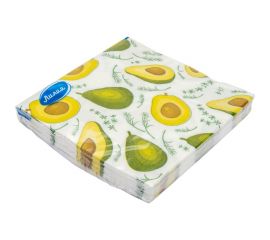 Салфетки бумажные 33x33 Авокадо 2слоя 20листов Лилия 8011 