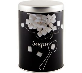 Металлическая банка Mallony с крышкой круглая объем 900 мл дизайн Сахар 008617 