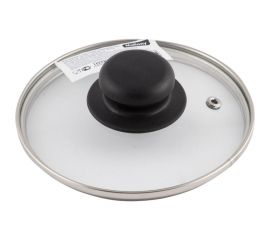 Стеклянная крышка с ручкой Mallony 14 см, металлический обод, паровыпуск 987020 