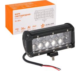 Светодиодная фара (балка) двухрядная Airline 12 LED 4D линза, 36W, 165x78x65, 12/24V ALED047 