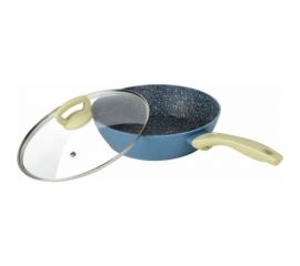 Сковорода Lara SANTORINI WOK 24 см, 2.1 л Granit, индукционное дно, крышка, ручка soft touch LR01-12-24 