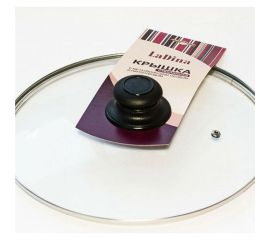 Стеклянная крышка Ladina металлический обод, пароотвод, пластмассовая ручка диаметр 20 см 4620 
