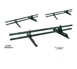 Трубчатый оцинкованный снегозадержатель на крышу для металлочерепицы, профнастила KROVZAVOD Ral 6005 зеленый мох, 25x1.5 мм, 1000 мм (комплект на 3 м/3 шт. по 1 м) 3769260 